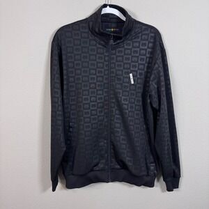 Teddy Fresh Black Debossed Bear Check Track Jacket Skater Streetwear Men's L